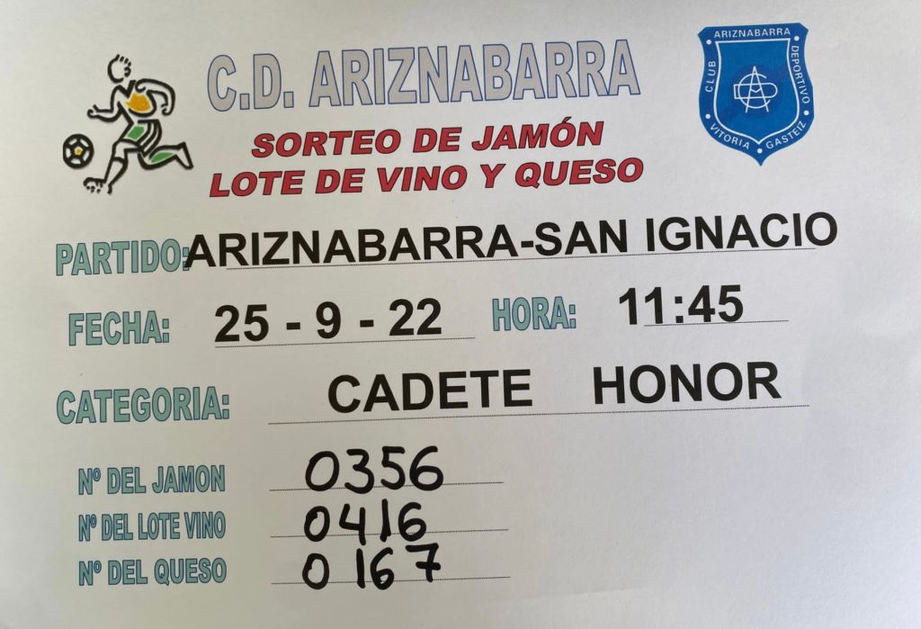 Sorteo jamon ariznabarra