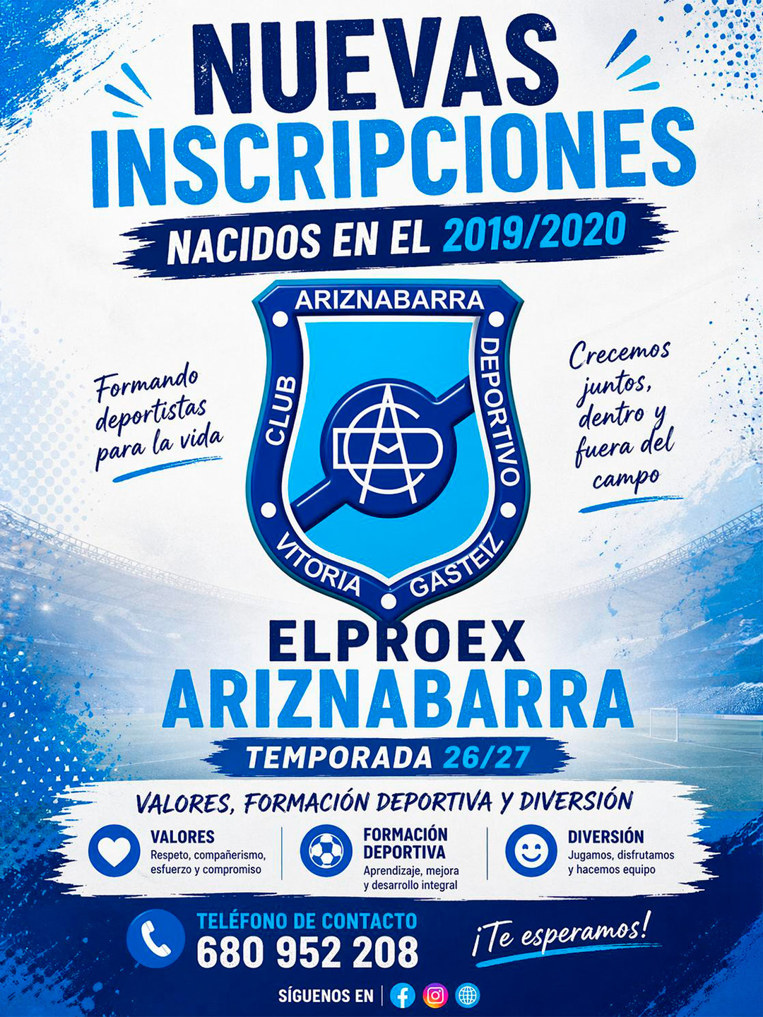 Nuevas inscripciones 2026 2027 CD Ariznavarra